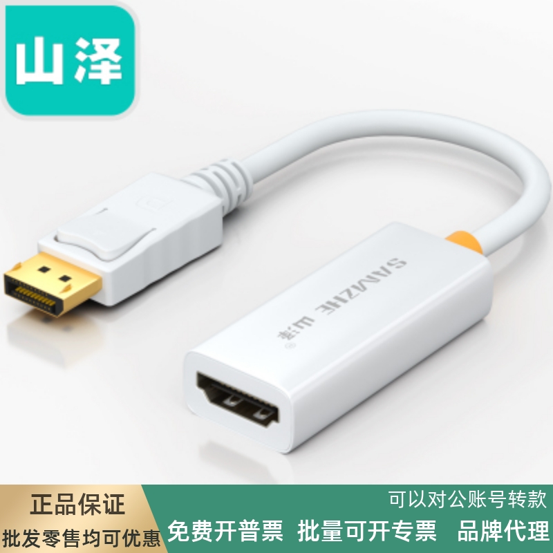 山泽(SAMZHE)ZJX-160 DP转HDMI转换器 DisplayPort to HDMI母线