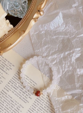 白月光朱砂痣原创设计风水晶手链