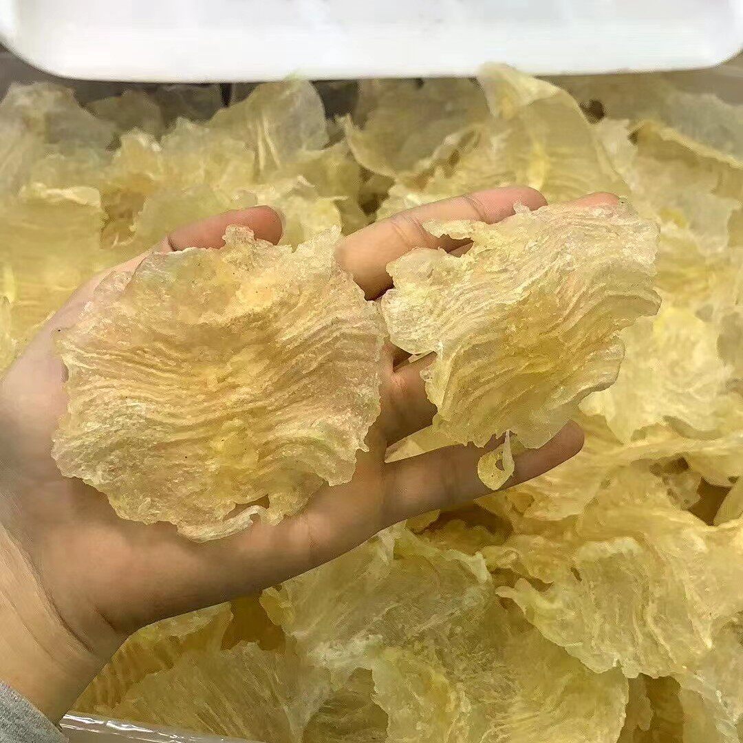 80小斗湖胶正品纯野生深海鱼胶鱼漂厚肉不腥陈年老黄花胶开片干货