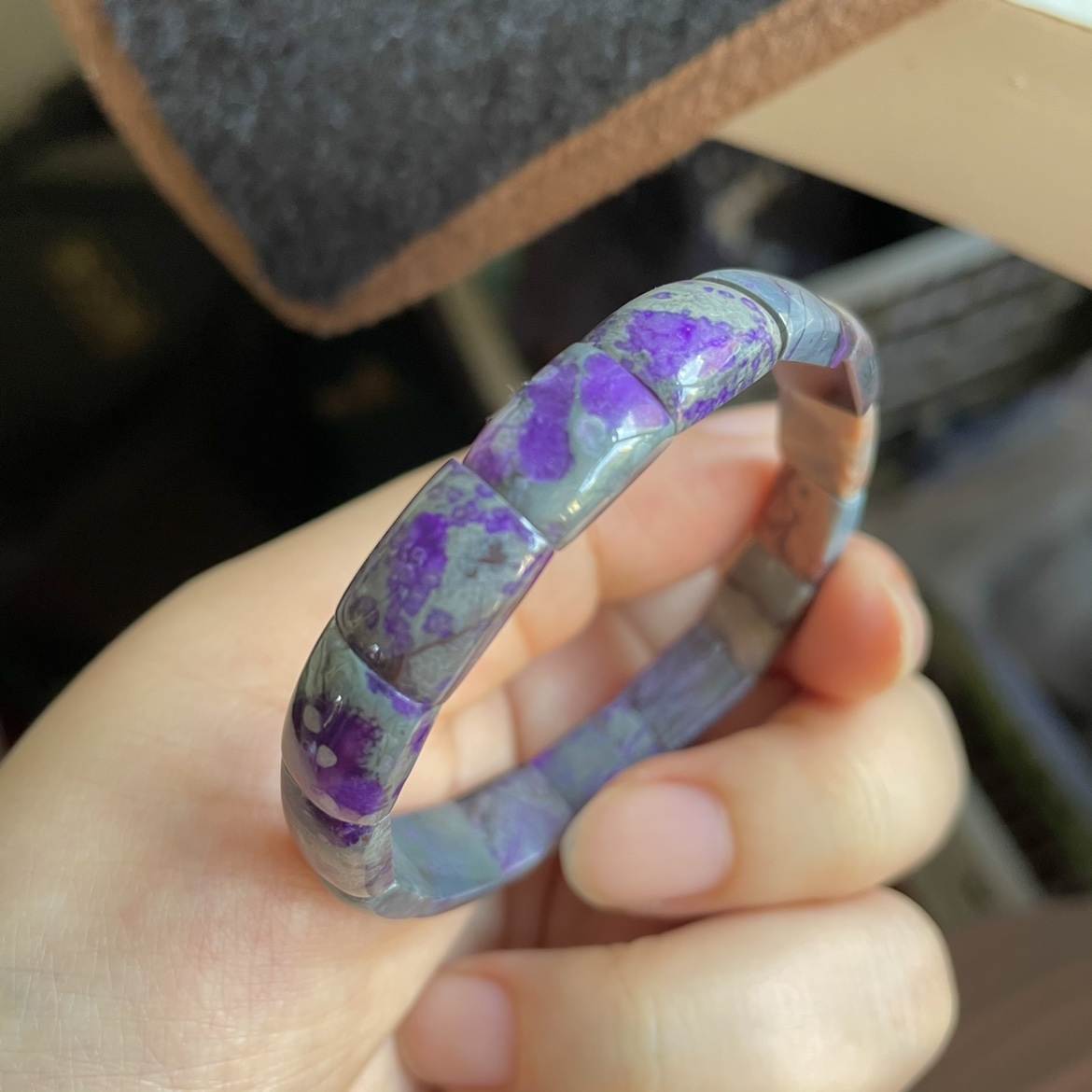 天然舒俱来苏纪石蓝绿色手镯