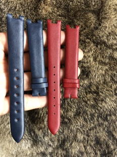 格林手表带88285L红色女 真皮正品表带蓝色皮带GRANDPRIX钢换皮带