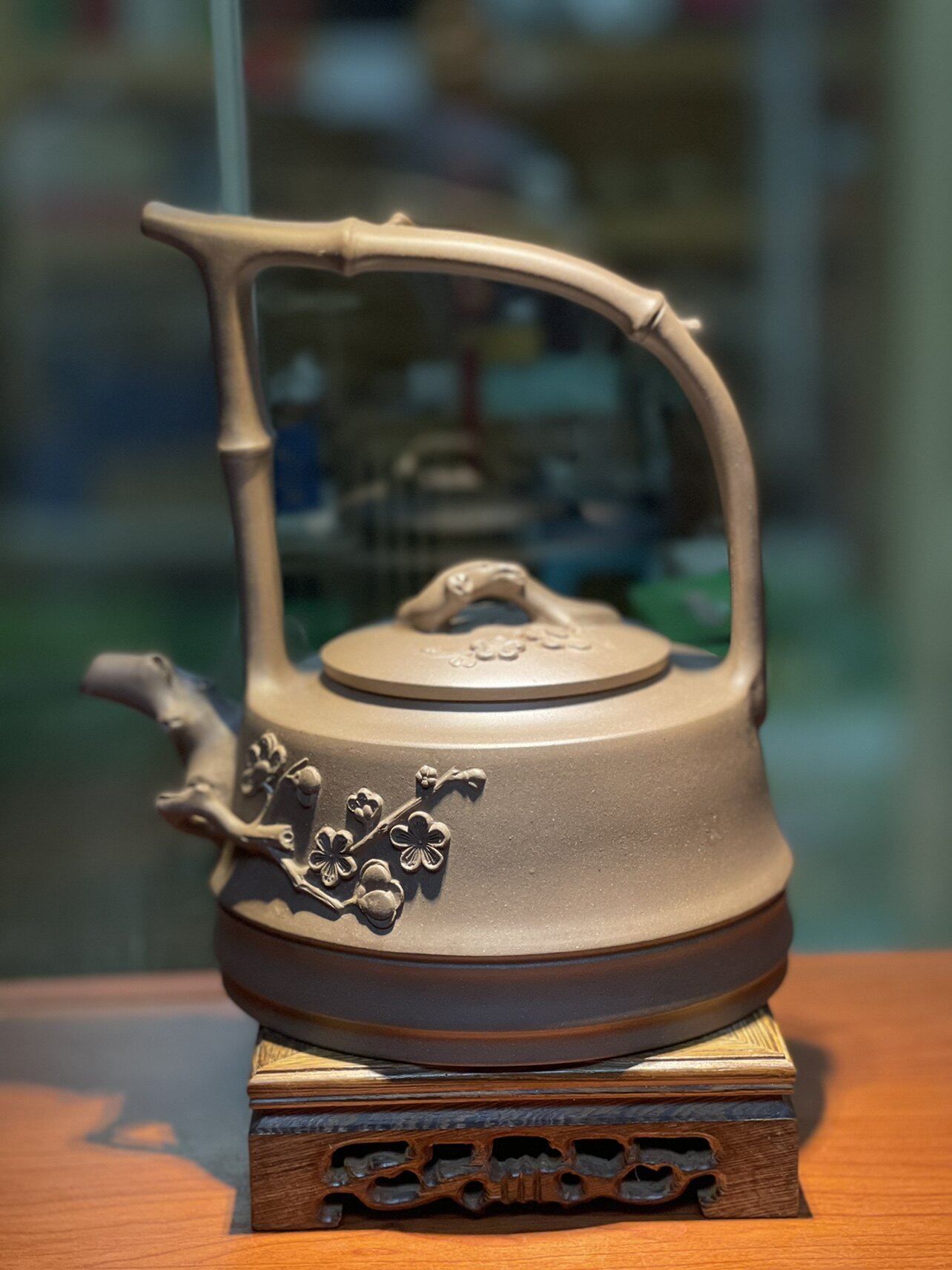 国大师张红华紫砂代表作品雅竹提梁全手工紫砂壶收藏级