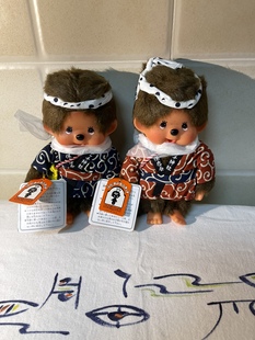 蒙奇奇monchhichi 图鉴款30周年 火祭 日本神社和服对娃 男生女生