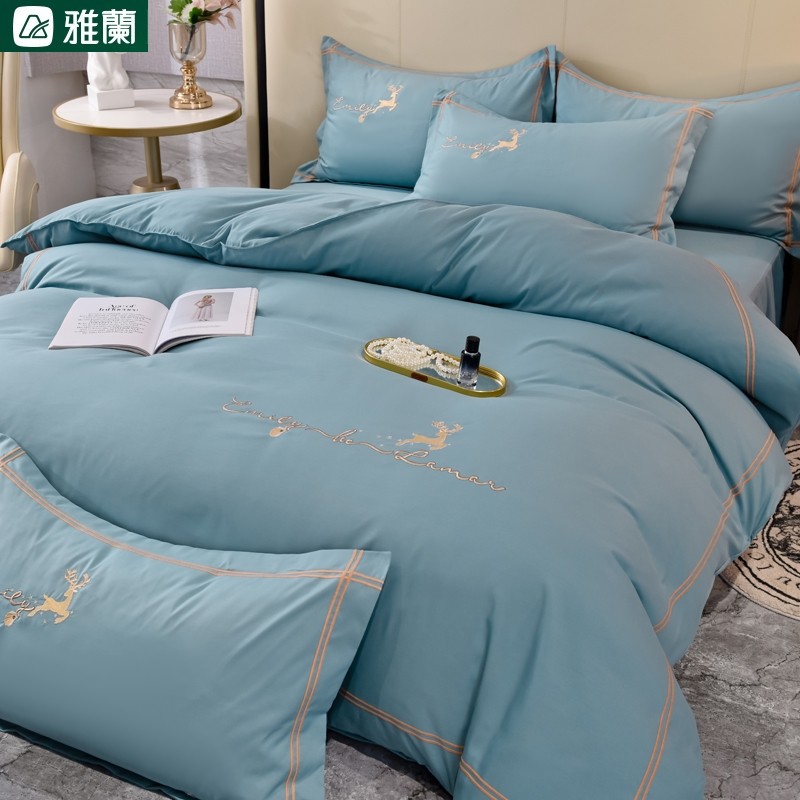 雅兰家纺纯棉轻奢床裙四件套全棉公E主风家用双人被单被罩高级感