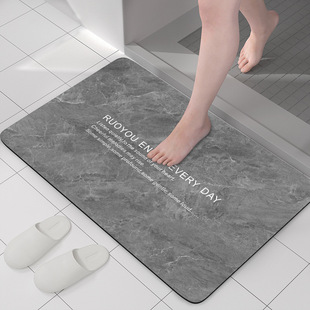 定制北欧硅藻泥速干软地垫浴室卫生间门口吸水防滑脚地毯垫子