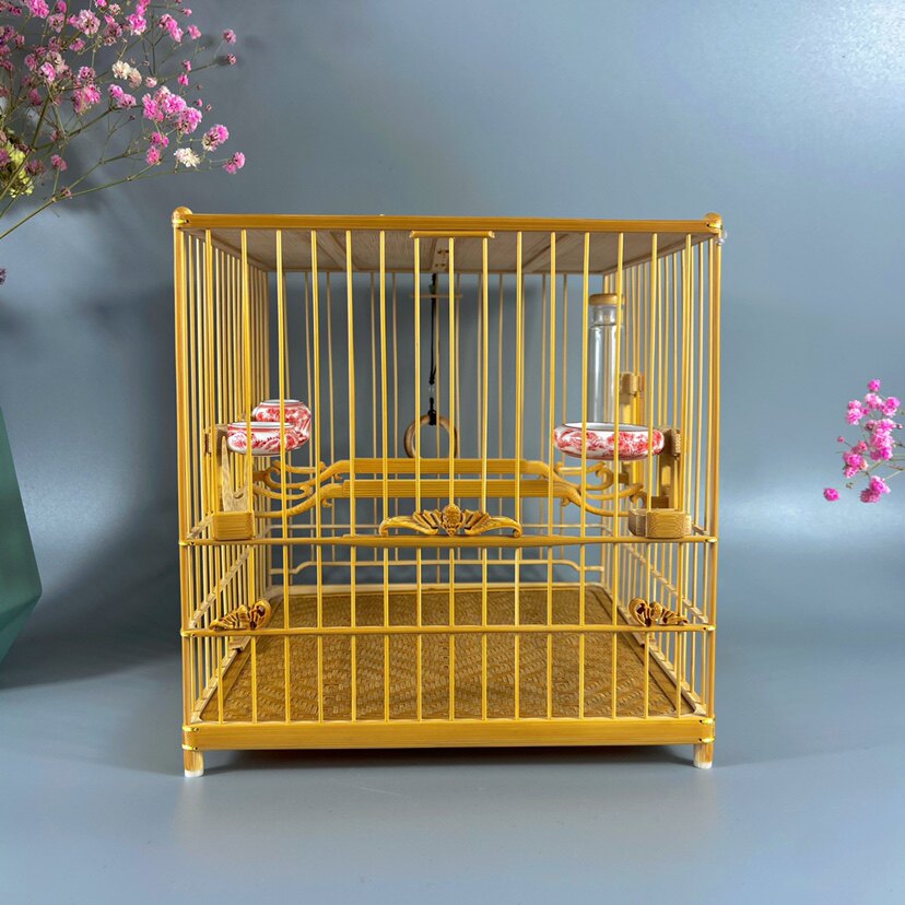 卫清款绣眼暗绿六丁相思鸟笼竹笼南笼方笼