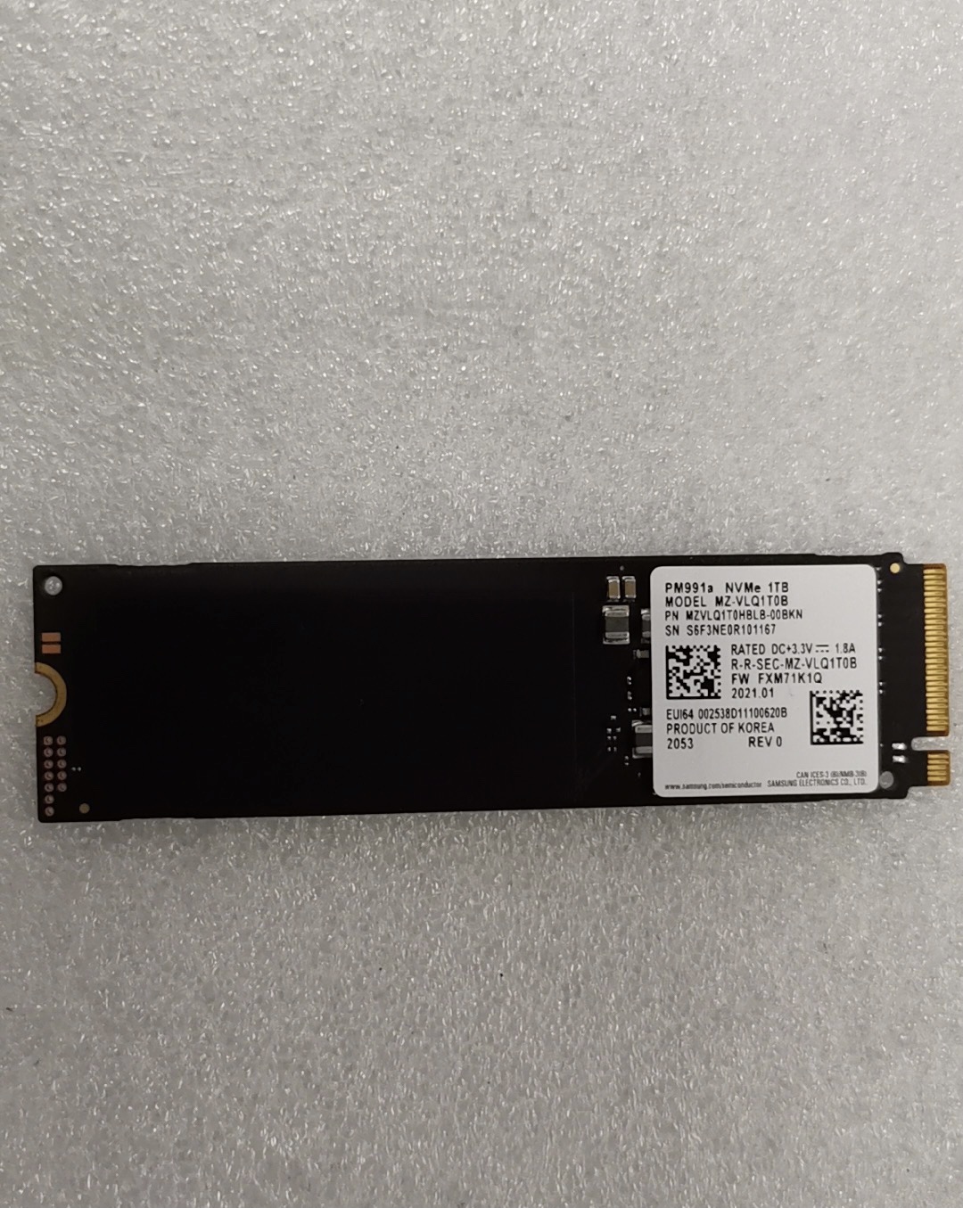 Pm991 1t 固态硬盘 三星ssd nvme pcie m.2 笔记本电脑 台式机