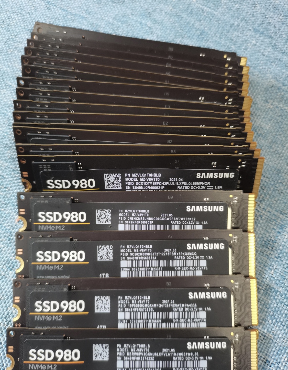 980 1t三星固态硬盘 ssd nvme pcie m.2笔记本电脑台式机拆机