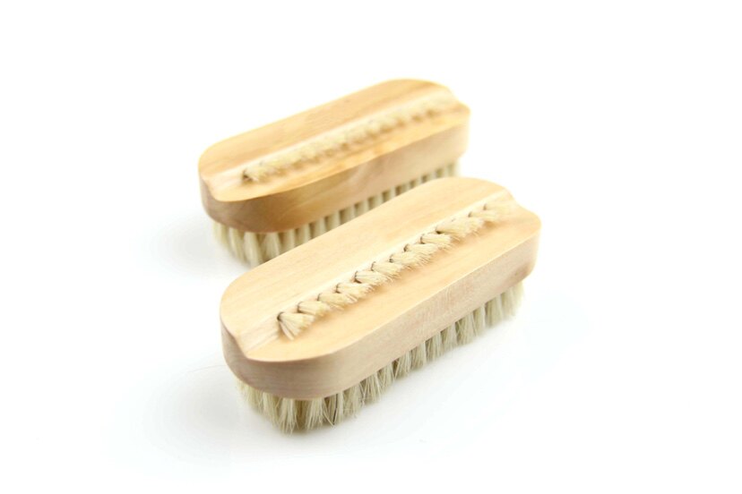 双面长条形清洁刷木制猪鬃毛清洁刷洗手刷指甲刷盘玉刷核桃刷