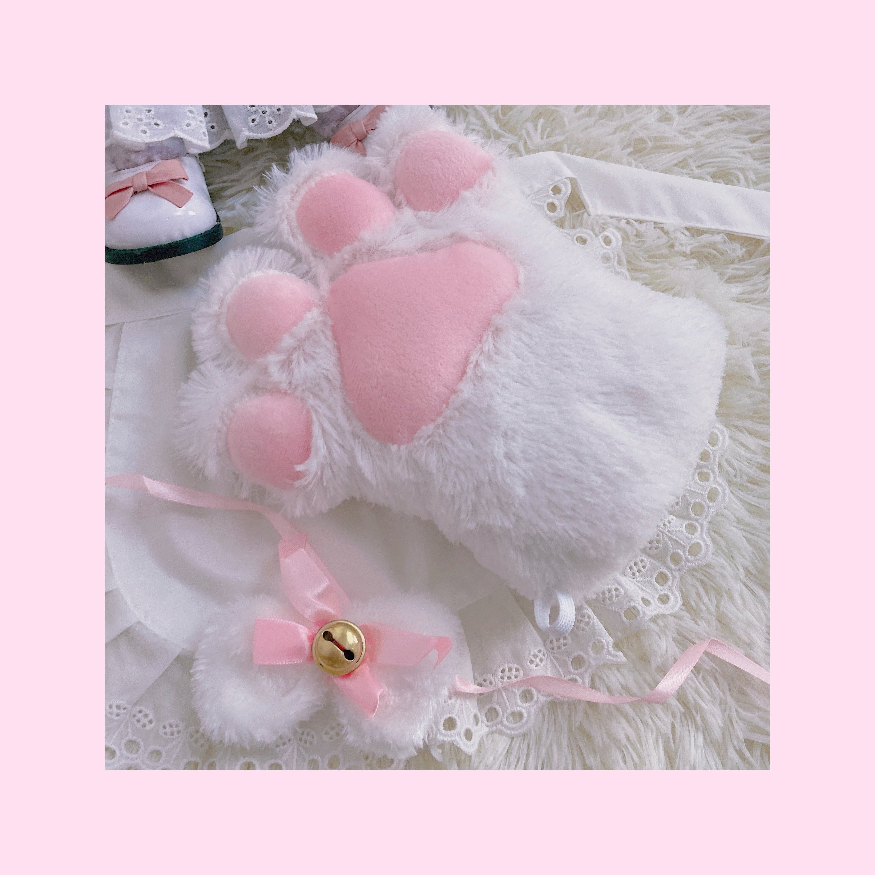 猫猫祟祟～可爱毛绒猫爪手套猫咪cos抖音软妹拍照道具女仆猫娘