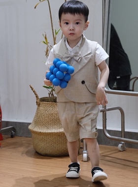 ShyElephant儿童礼服花童西服周岁生日钢琴演出英伦夏短三件套装
