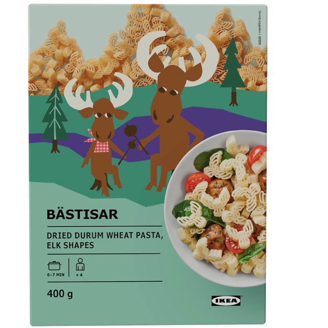 2盒起包邮宜家麋鹿形意大利面IKEA餐厅儿童套餐同款瑞典产通心粉