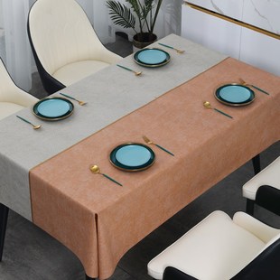 桌布防水防油防烫免洗餐桌垫长方形新中式 pvc茶几台布感0627g