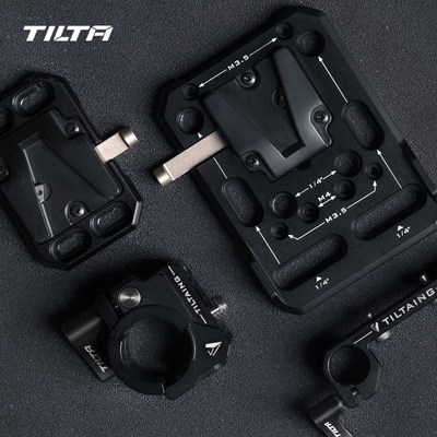 TILTA铁头V型接口电池扣板/V口电池挂板25mm30mm管夹15mm导轨卡件