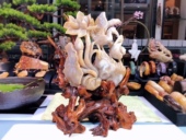 一博珊福精品天然珊瑚玉摆件家居装 饰饰品礼品招财工艺品