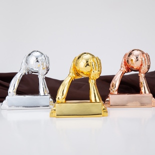 足球运动奖杯门将金手套守门员奖球迷纪念品定制印字学校足球比赛