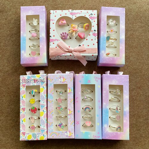 Monsoon Children儿童戒指套装英国原单独角兽可调节指环宝宝戒指