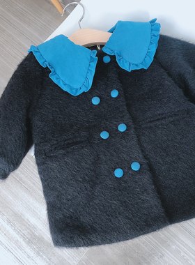 2021冬 韩版susie苏西夹棉加厚毛呢大衣女童棉服棉衣儿童外套小童