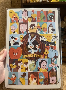 出口外贸Looney tunes 兔八哥华纳电影铁皮画挂饰房间装饰