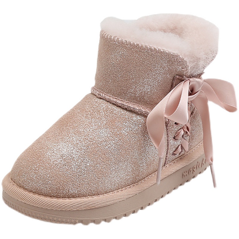 女童雪地靴2021冬季新款加绒加厚宝宝棉k鞋儿童短靴小女孩公主靴m