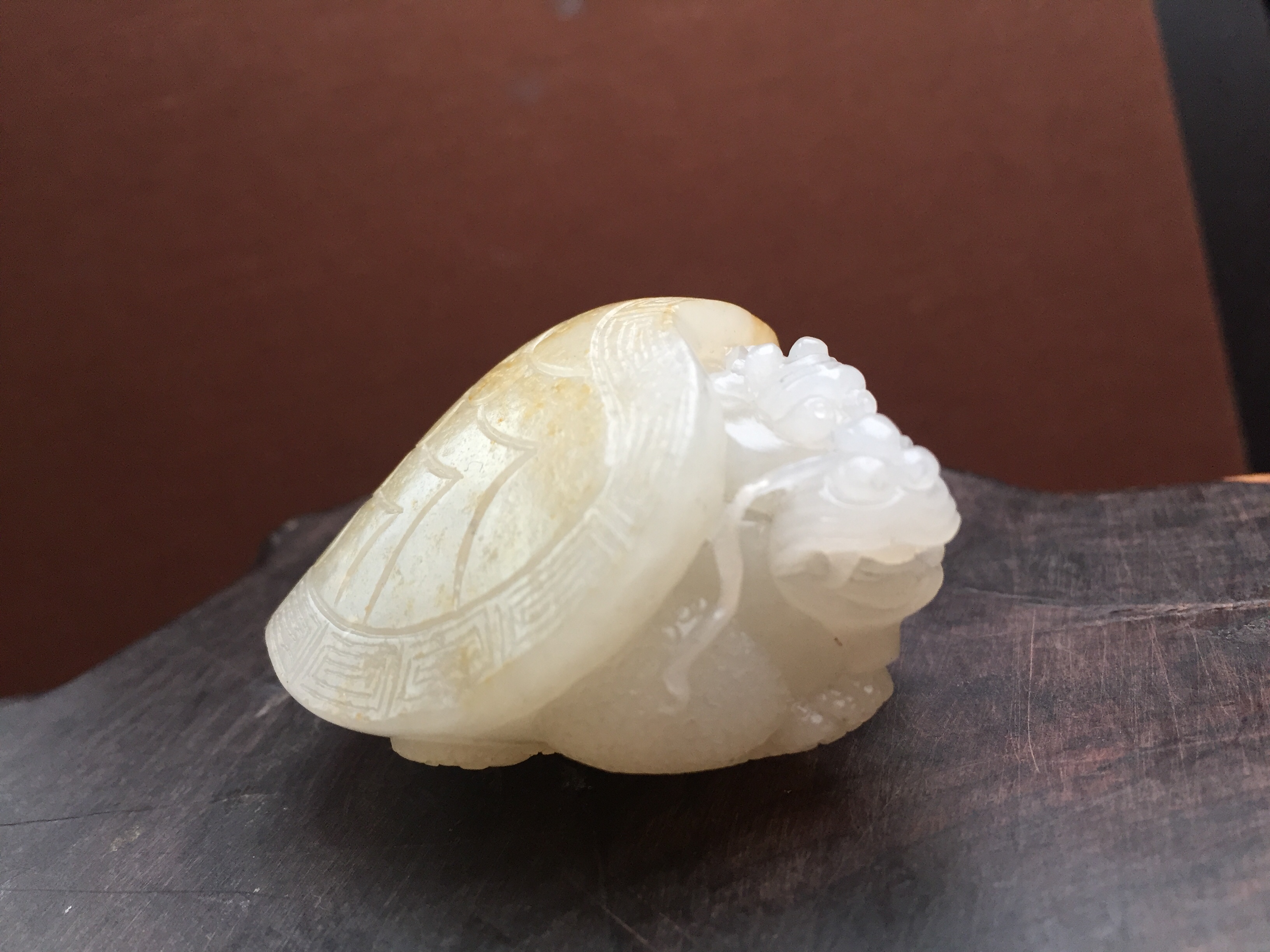 秒杀新疆和田玉一级白玉籽料把件龙龟61.3克玉石核桃