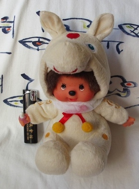 蒙奇奇 monchhichi 绝版 老款 白色Rody 坐款 30周年 无手牌