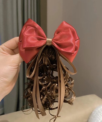 日本女童假发蝴蝶结装饰发夹