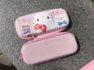 清仓 瑕疵品 凯蒂猫图案造型布料女童粉色文具盒  瑕疵品