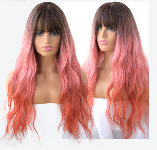 Bangs Hair Cosplay With Wavy Synthetic Women Wigs For