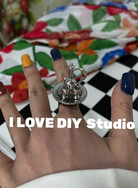 小众设计手工仪式感杯具英式复古茶壶茶杯有趣好玩戒指可调节指环