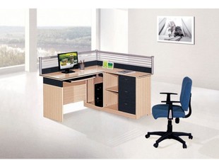 屏风带柜桌单人位办公屏风桌 职工卡位办公屏风台 简易屏风桌