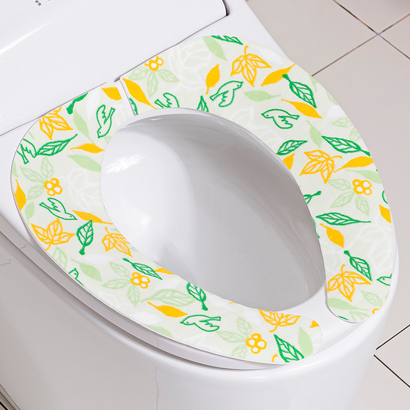 日本马桶坐垫粘贴式马桶垫子家用四季通用防水毛绒冬季款坐便器圈