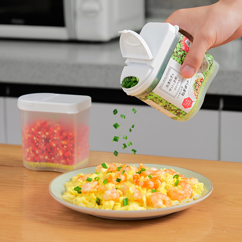 日本lec葱花保鲜盒带沥水隔层