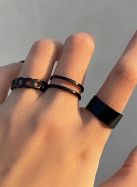 黑色暗黑复古港风三件套