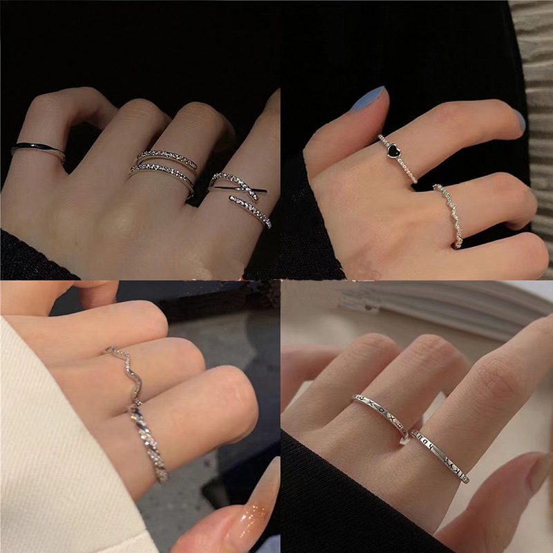 韩系ins高级爱心戒指女小