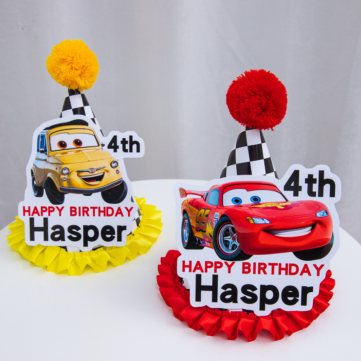 适用于汽车总动员麦昆主题生日帽定制宝宝生日周岁派对布置用品,节庆用品/礼品,节日装扮用品,淘宝优惠券,粉丝福利购,淘宝优惠卷