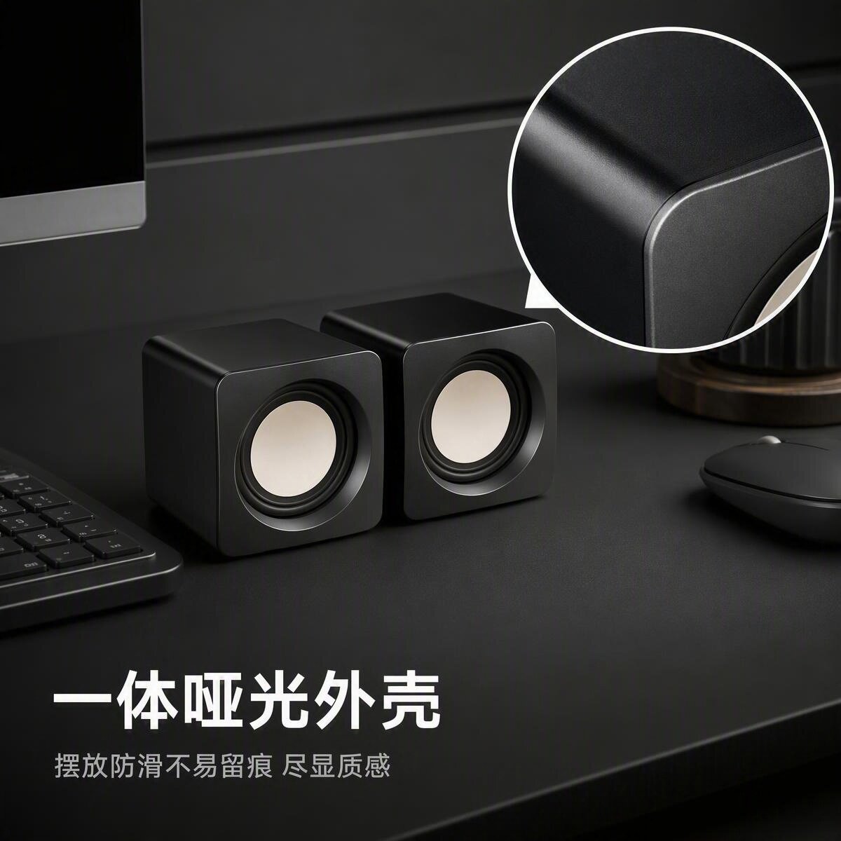 双喇叭小音箱哑光外壳防滑