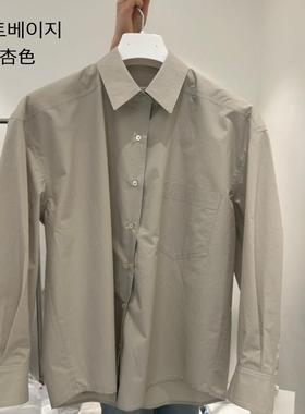 韩国东大门代购代购masculine 香味家气质翻领宽松通勤衬衫