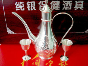 S990新款 煮酒器 家用纯银酒具一壶八杯制品足银餐具酒壶酒杯套装