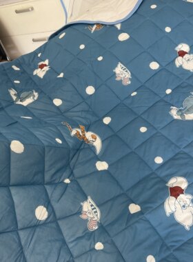 出口迪士尼微瑕疵 凉感垫后带固定带 大尺寸床盖床褥可水洗