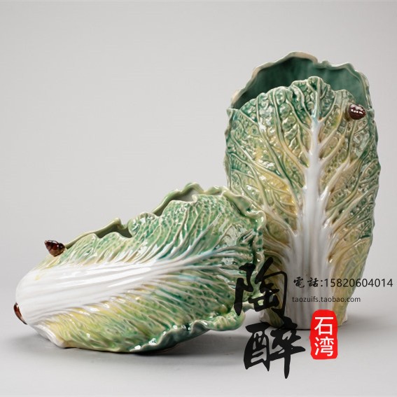 百财花瓶公仔工艺品摆件石湾陶瓷