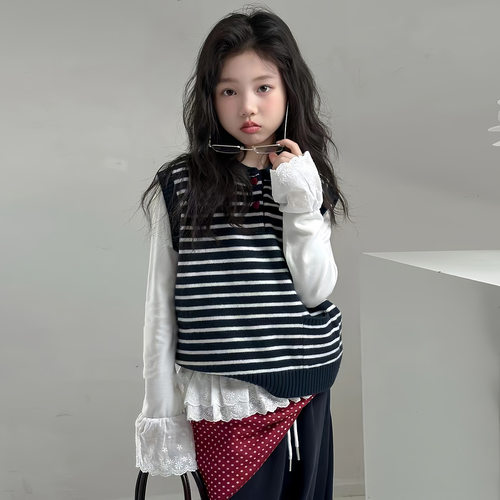 波拉bora女童套装秋季时髦洋气儿童衣服春秋初中生独特超好看穿搭