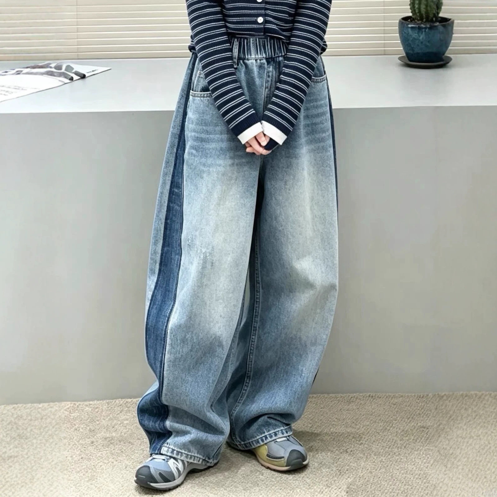 波拉bora男女童外套春秋款儿童装青少年冲锋衣韩版宽松牛仔裤