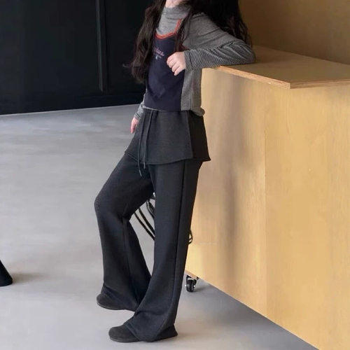 波拉bora韩系女中大童屁帘微喇裤秋季儿童洋气休闲裤子潮