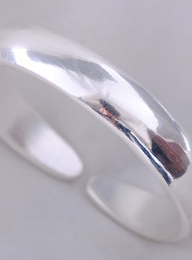 传统999纯银手镯子时尚光面版简约足银手环99银饰素银饰品男女款