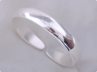 传统999纯银手镯子时尚光面版简约足银手环99银饰素银饰品男女款