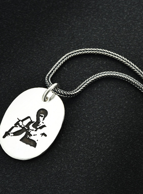 李小龙功夫男纯银饰品挂件吊坠