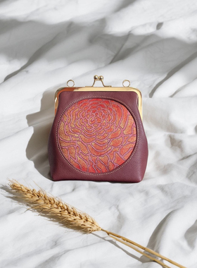 花花宋锦牛皮包包，方圆之道非遗女包新中式手提包