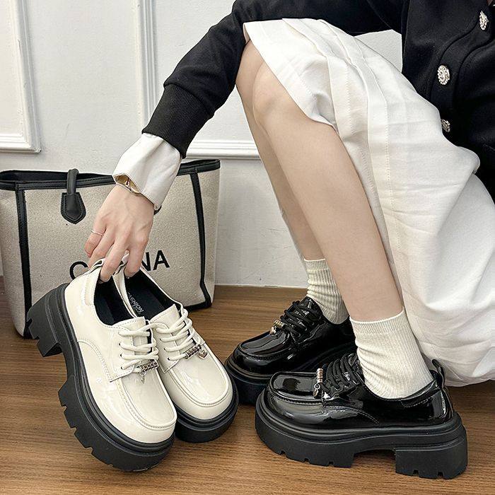 厚底珍小皮鞋女英伦风复古松糕小众设计百搭系带休闲蛋糕单鞋,女鞋,深口单鞋,淘宝优惠券,粉丝福利购,淘宝优惠卷