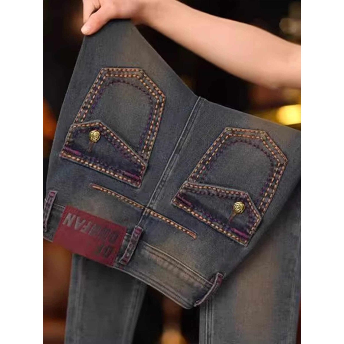 复古港风小脚裤高腰秋冬牛仔裤加绒休闲时尚修身九分弹力显腿长女,女装/女士精品,牛仔裤,淘宝优惠券,粉丝福利购,淘宝优惠卷